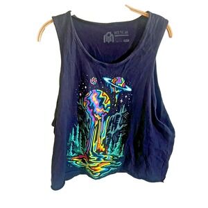 Into the AM XL Graphic Tank Hypnotize Swirl Space Trippy Retro Festival Lightwei